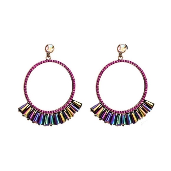 Exquisite Ring Fan Design colorful earrings. - Picture 1 of 2